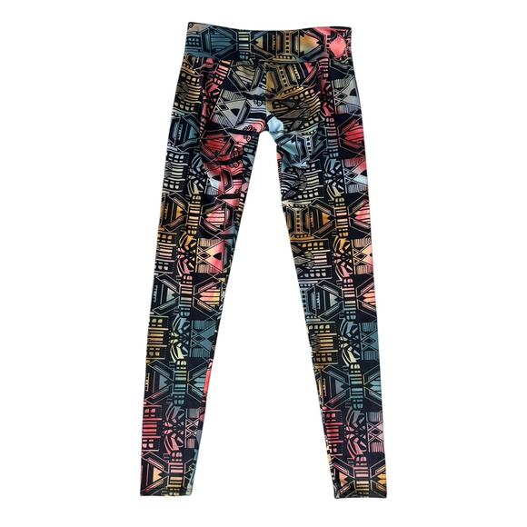 ONZIE Rainbow Geometric Abstract Low Rise Leggings Hot Yoga Pants Size S/M - Picture 5 of 8